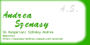 andrea szenasy business card